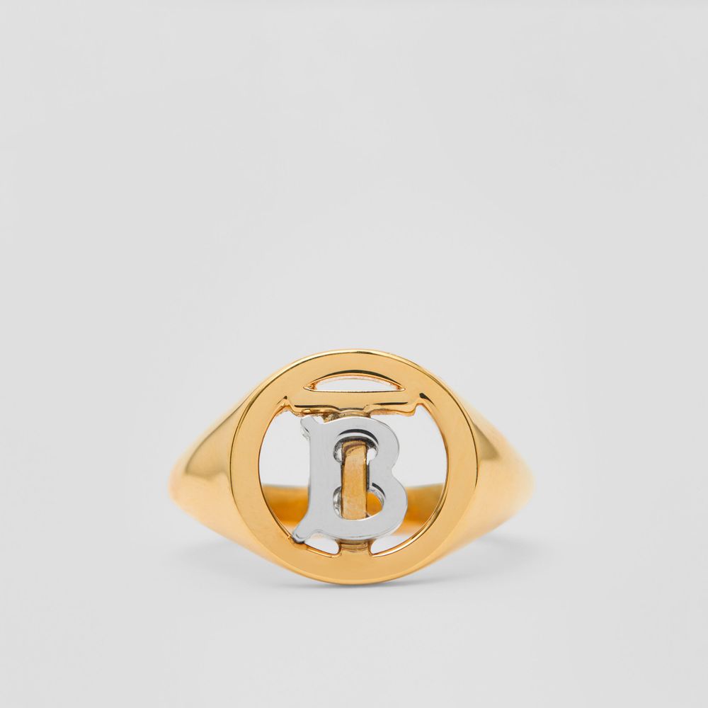 Gold-plated Monogram Motif Signet Ring Light Gold/palladium - Women | Burberry® Official