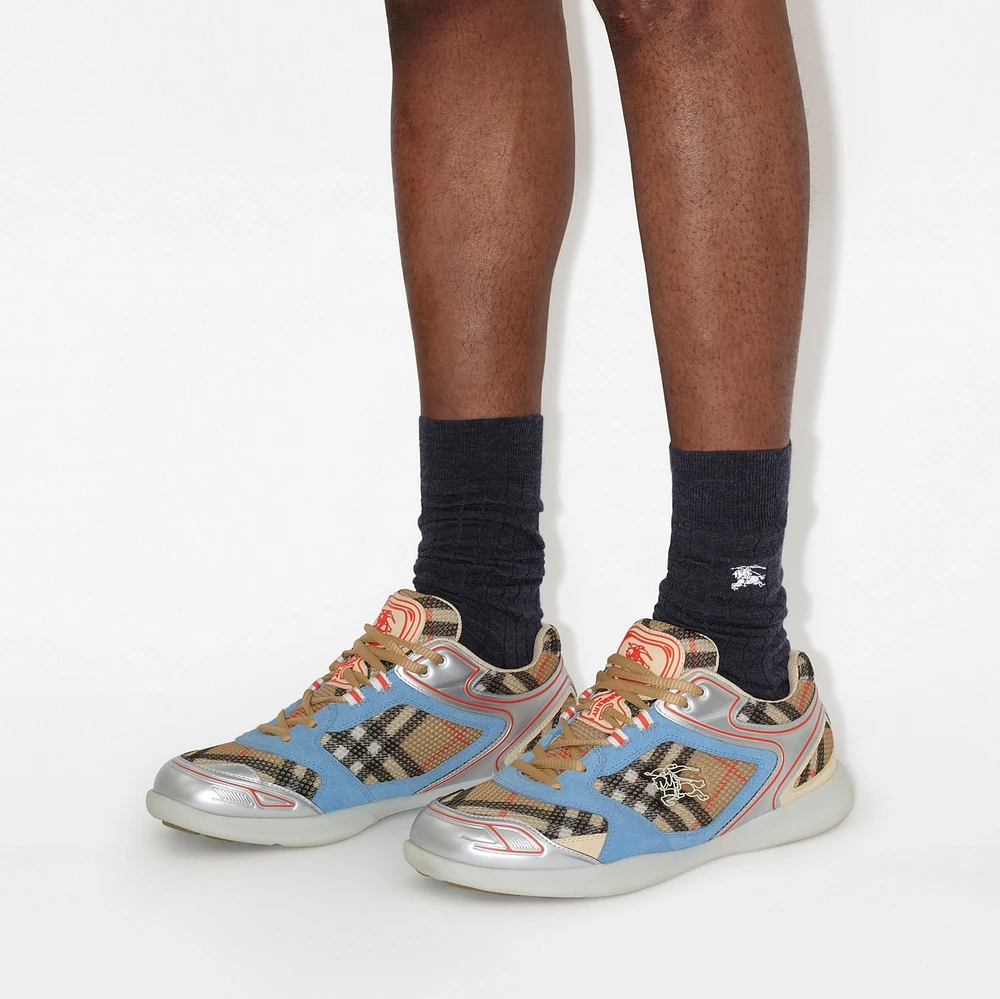Wool Blend Socks in Navy | Burberry® Official