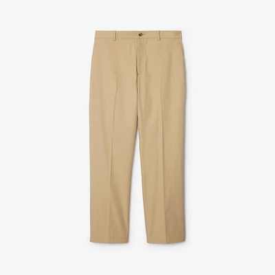 Cotton Trousers in Flax - Men | Burberry® Official