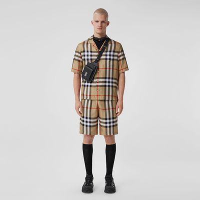 Check Silk Shorts Archive Beige | Burberry® Official