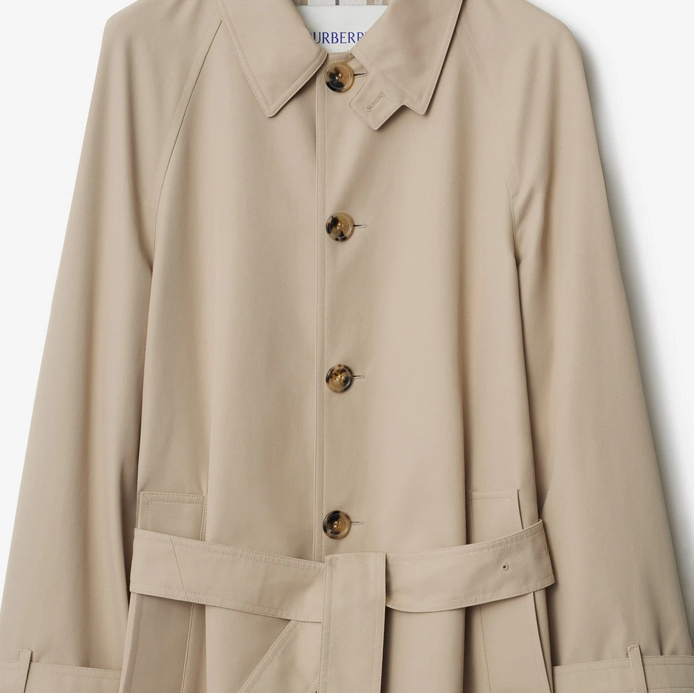 Long Gabardine Car Coat in Fossil - Men | Burberry® Official