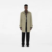 Long Gabardine Car Coat in Lichen - Men, Cotton | Burberry® Official