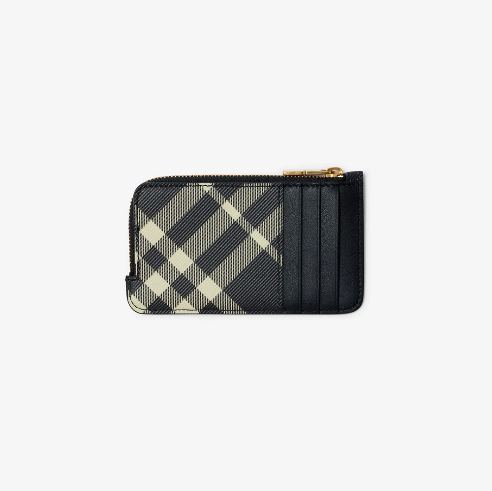 Check Zip Card Case in Black/calico - Women | Burberry® Official