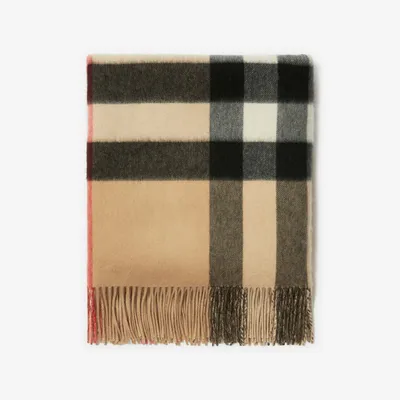 Check Cashmere Blanket in Archive beige | Burberry® Official