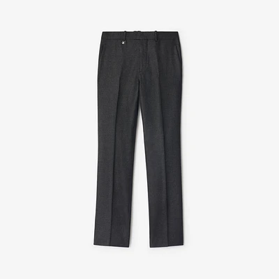 Check Wool Cashmere Tailored Trousers in Loden/highland green - Men | Burberry® Official
