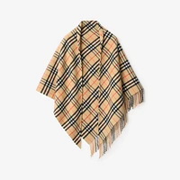 Check Wool Cashmere Cape in Sand | Burberry® Official