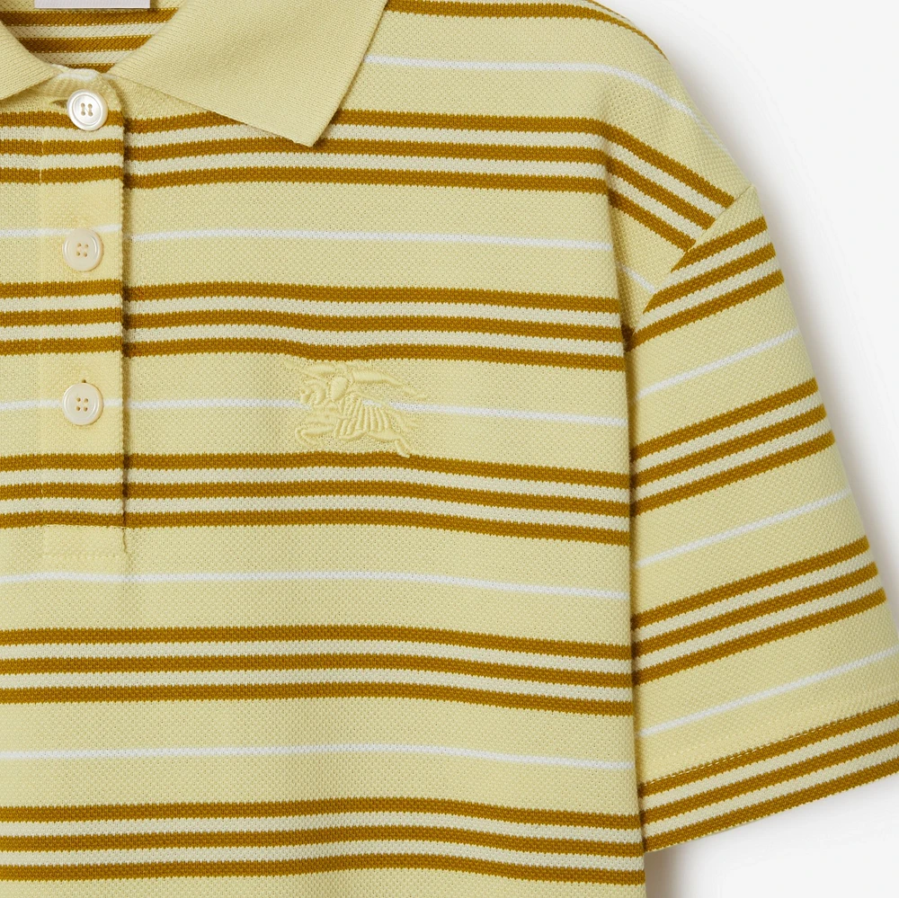 Striped Cotton Polo Shirt Dress in Alabaster - Women | Burberry® Official