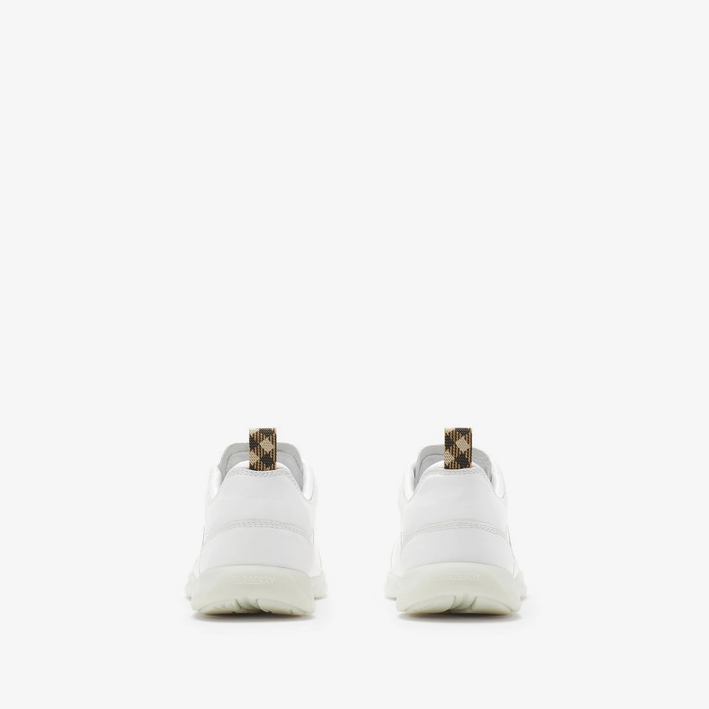 Leather Matrix Sneakers in Optic white - Men | Burberry® Official