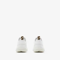 Leather Matrix Sneakers in Optic white - Men | Burberry® Official