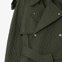 Long Quilted Nylon Trench Coat in Loch - Women, Cotton | Burberry® Official