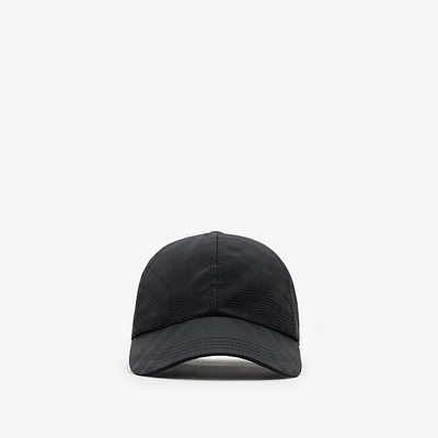 Check Nylon Blend Baseball Cap in Black - Men | Burberry® Official