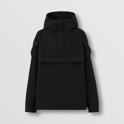 Logo Detail Nylon and Cotton Oversized Jacket Black - Men | Burberry® Official