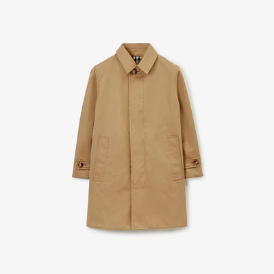 Reversible Check Gabardine Car Coat in Archive beige | Burberry® Official