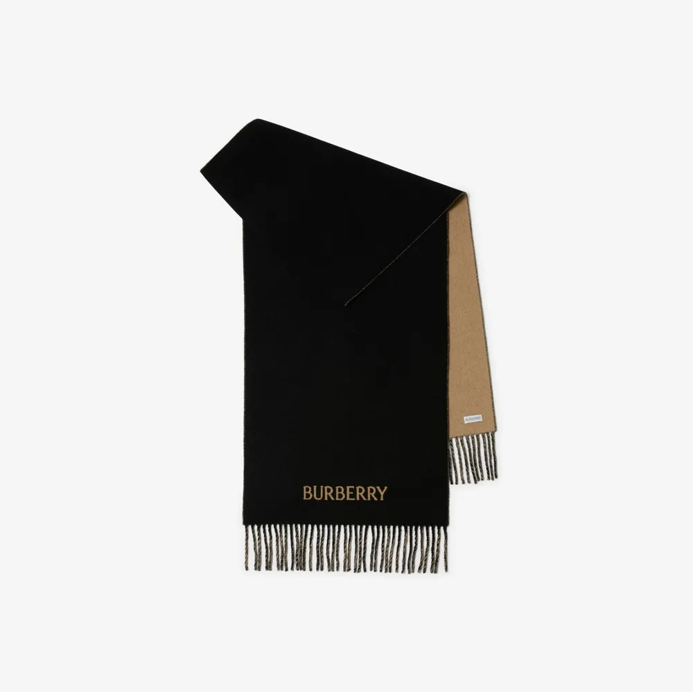 Reversible EKD Cashmere Scarf in Camel/black | Burberry® Official