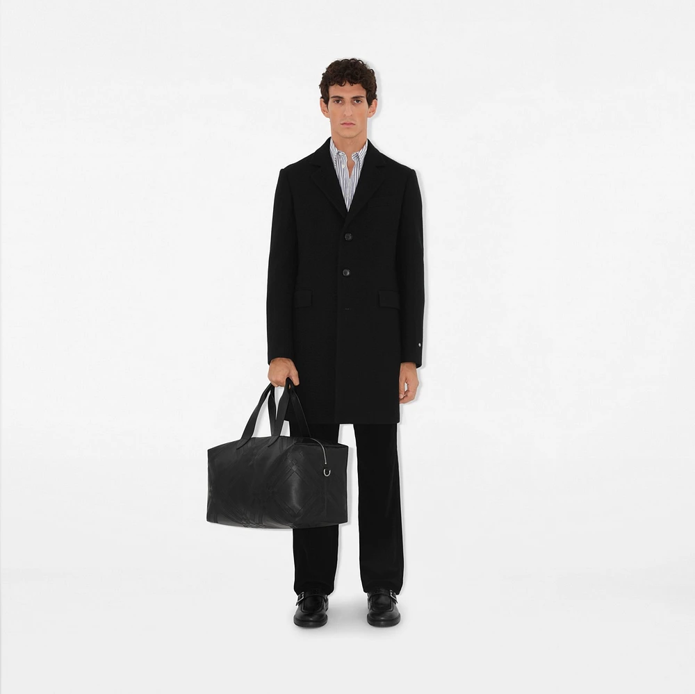 Embossed Check Duffle Bag in Black - Men | Burberry® Official