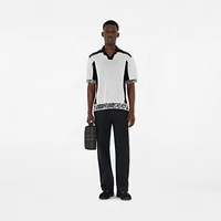 Check and Leather Travel Pouch in Charcoal - Men, Canvas | Burberry® Official