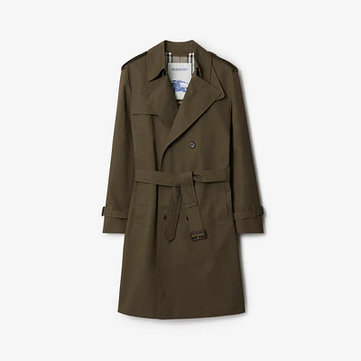 Long Cotton Nylon Trench Coat in Carob - Men | Burberry® Official