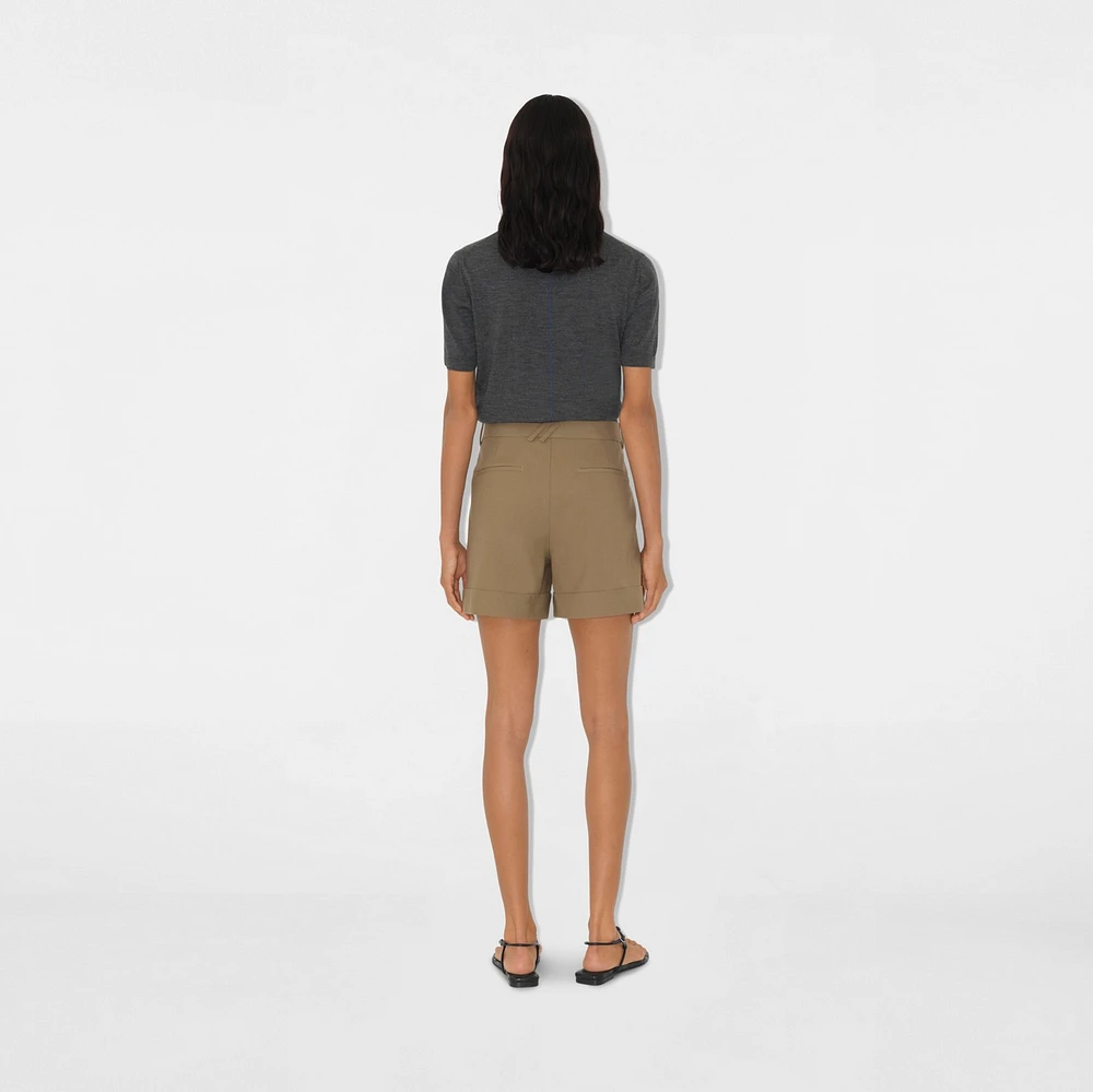 Wool Tailored Shorts in Puddle - Women | Burberry® Official