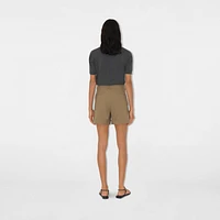 Wool Tailored Shorts in Puddle - Women | Burberry® Official