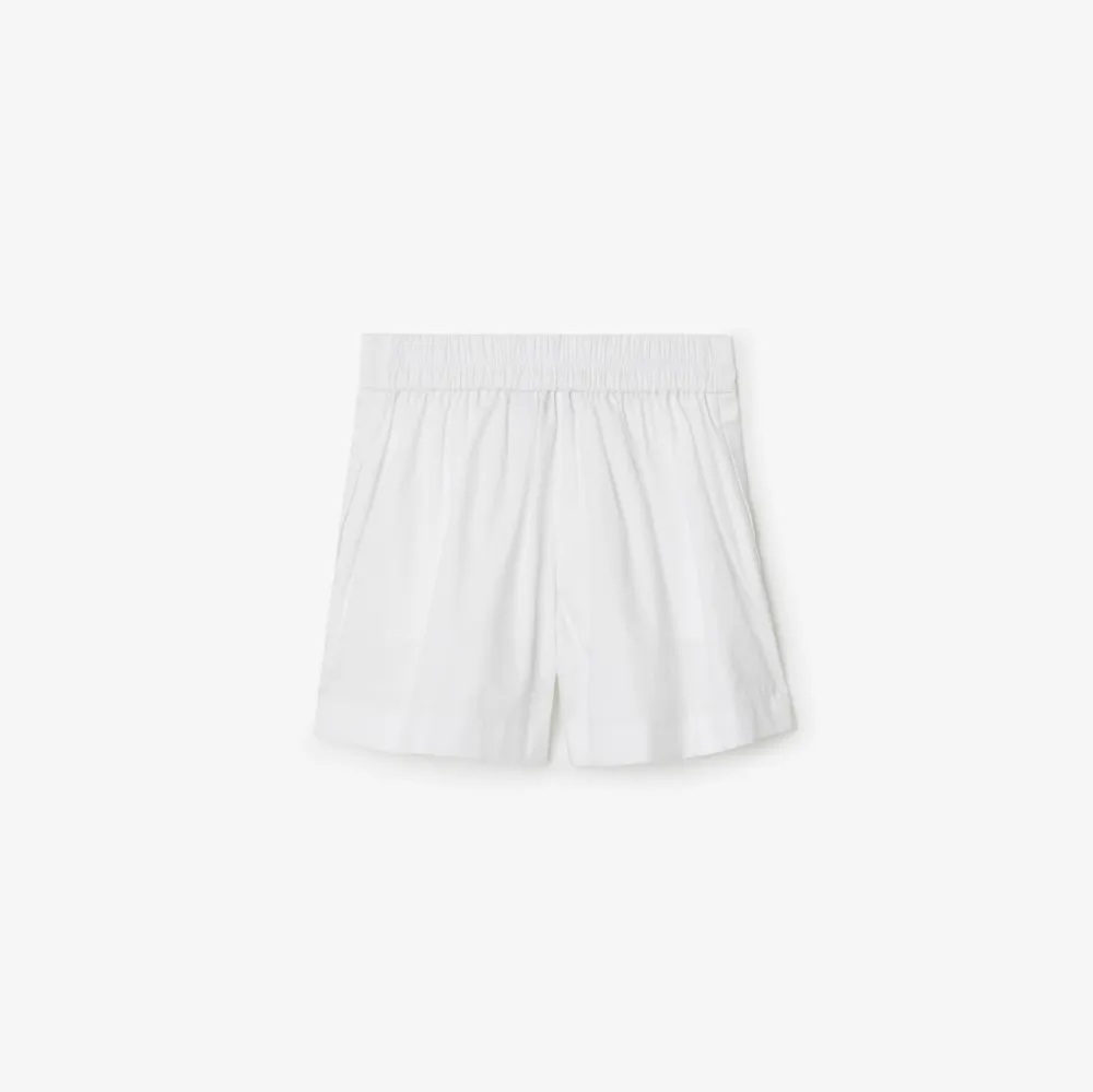EKD Pleated Cotton Shorts in White | Burberry® Official