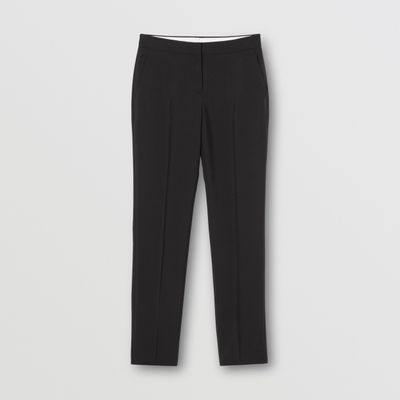 Mohair Wool Tailored Trousers Black - Women | Burberry® Official