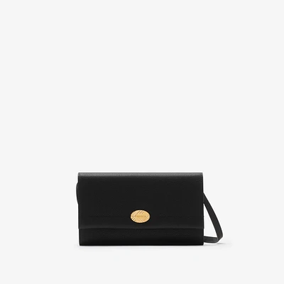 Cotswolds Strap Wallet in Black - Women, Leather | Burberry® Official