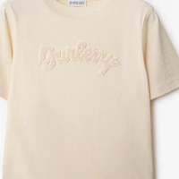 Logo Cotton T-shirt in Calico | Burberry® Official