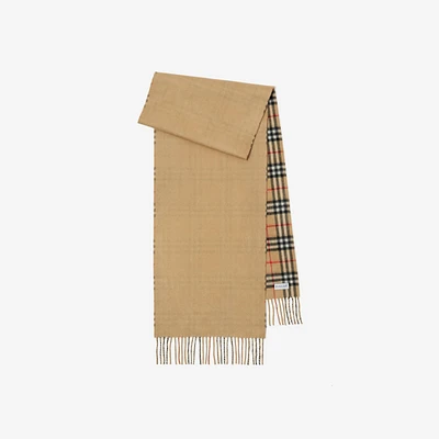 Reversible Check Cashmere Scarf in Archive beige | Burberry® Official