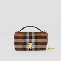 Sequinned Check Small Lola Bag in Dark Birch Brown - Women | Burberry® Official