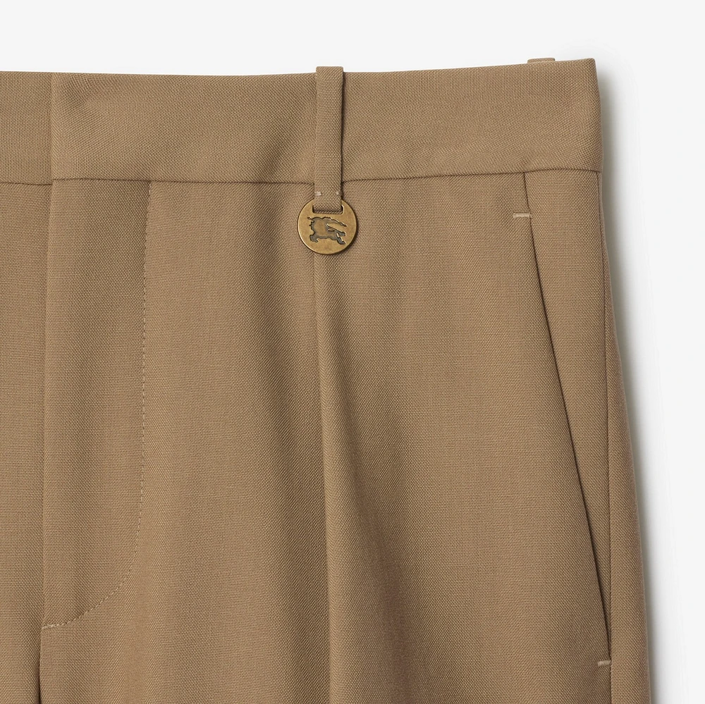 Wool Tailored Shorts in Puddle - Women | Burberry® Official