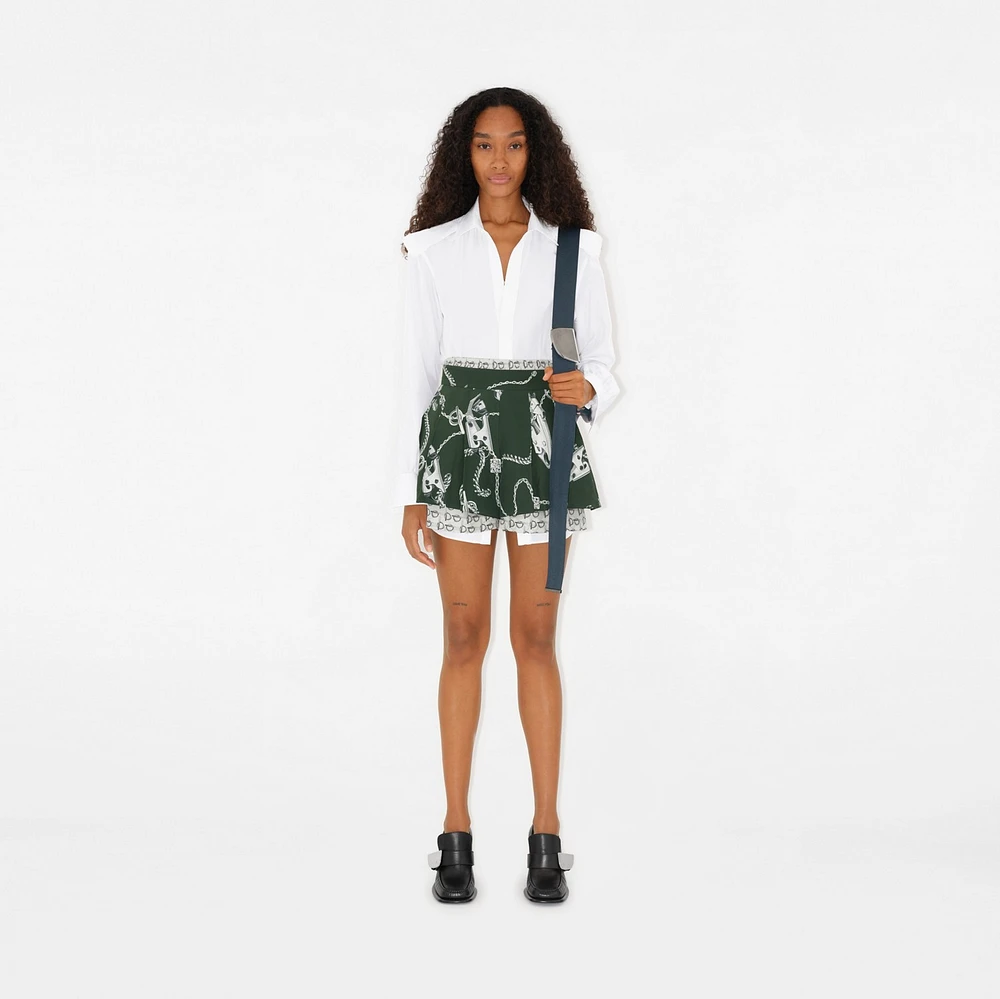 Knight Hardware Taffeta Shorts in Silver/green - Women, Nylon | Burberry® Official