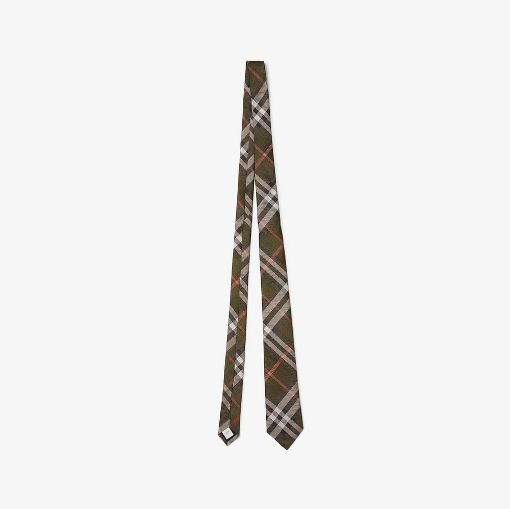 Check Silk Tie in Loch - Men | Burberry® Official