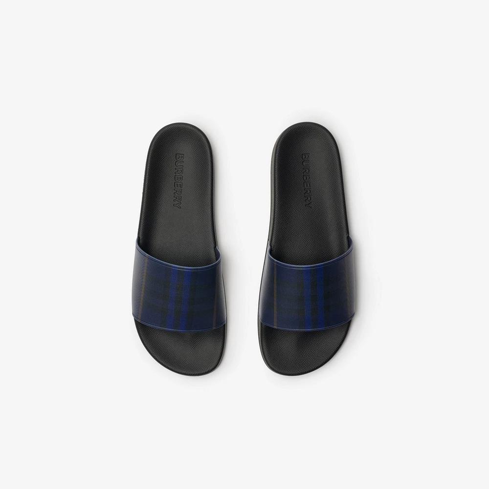 Check Slides in Midnight - Men, Technical | Burberry® Official