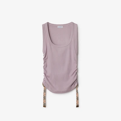 Festival Cotton Blend Tank Top in Wisteria - Women | Burberry® Official