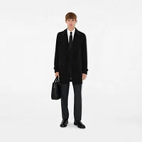 Short Kensington Heritage Trench Coat in Black - Men, Cotton Gabardine | Burberry® Official