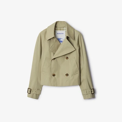 Cotton Blend Trench Jacket in Skylark - Women, Tropical Gabardine | Burberry® Official