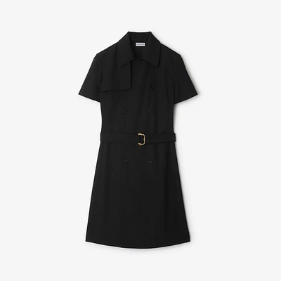 Wool Trench Dress in Black - Women | Burberry® Official