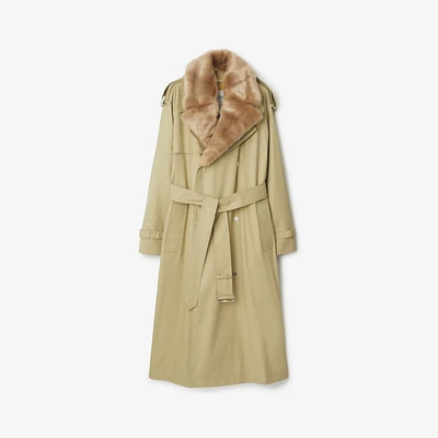 Short Kennington Trench Coat in Hunter - Women, Cotton Gabardine | Burberry® Official