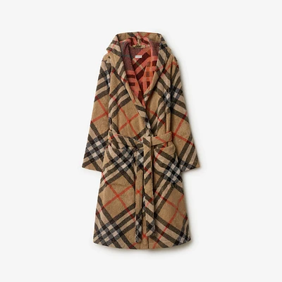 Check Cotton Robe in Sand | Burberry® Official
