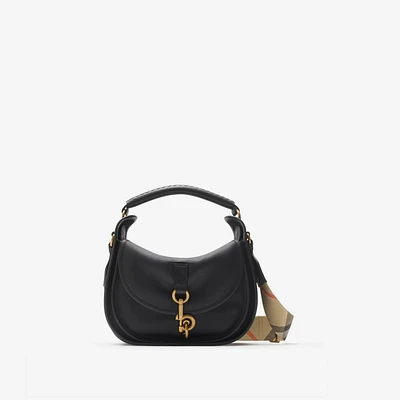 Small B Clip Messenger Bag in Black - Women, Leather | Burberry® Official