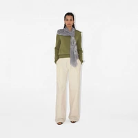 Wide EKD Wool Scarf in Mist | Burberry® Official
