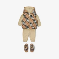 Reversible Check Nylon Padded Gilet in Sand | Burberry® Official