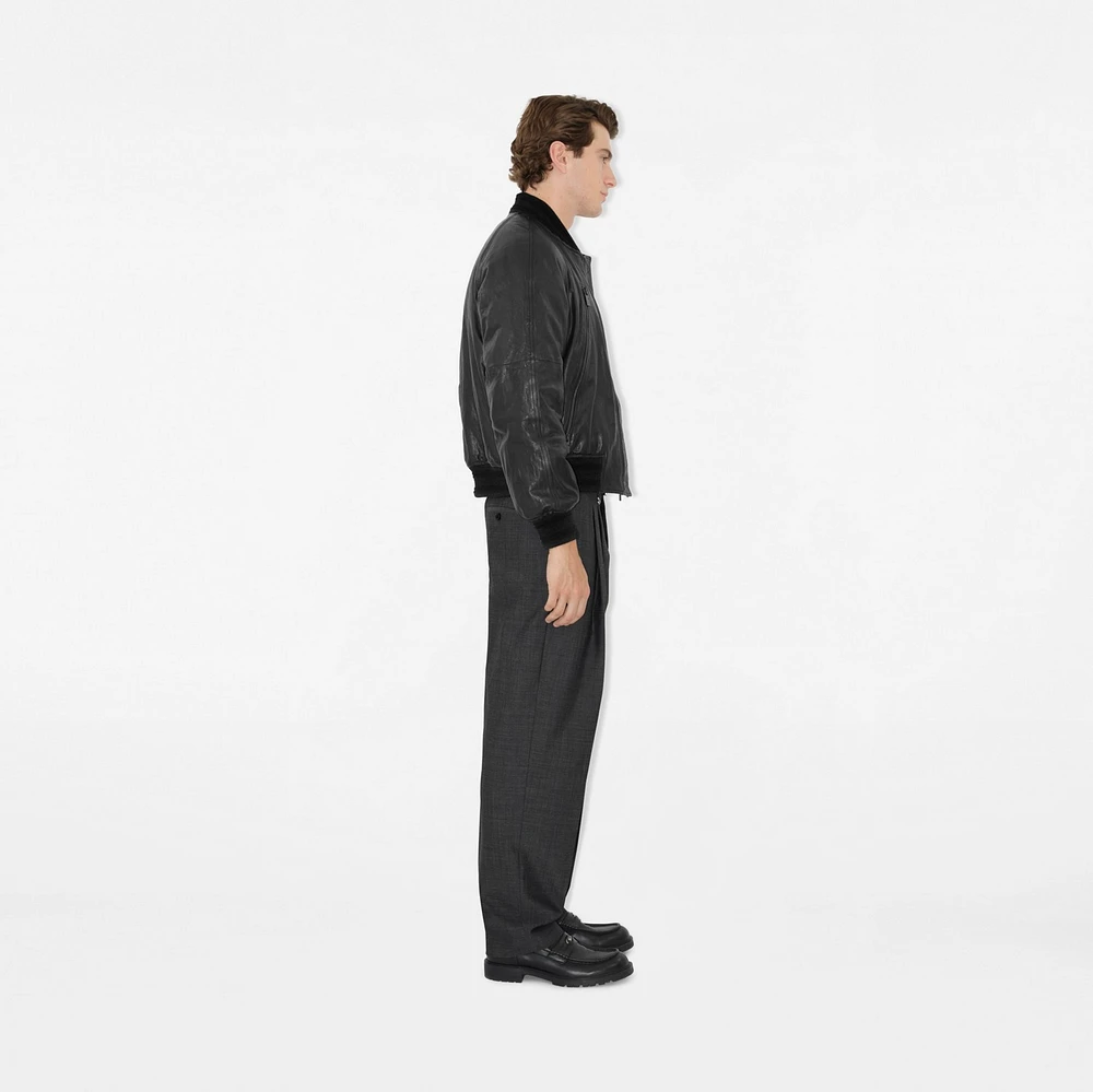 Leather Bomber Jacket in Black - Men | Burberry® Official