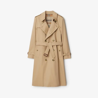 Long Kensington Heritage Trench Coat in Honey - Men, Cotton Gabardine | Burberry® Official