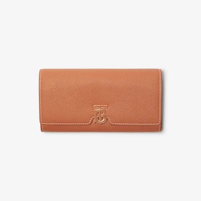 Grainy Leather TB Continental Wallet in Warm russet brown - Women | Burberry® Official