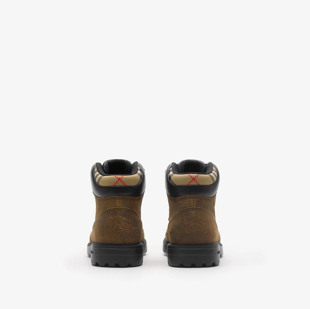 Suede Moor Hiking Boots​ in Jute - Men | Burberry® Official