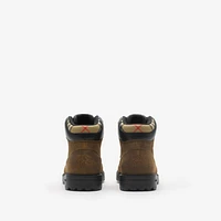 Suede Moor Hiking Boots​ in Jute - Men | Burberry® Official