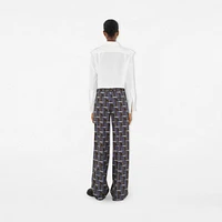 Bus Silk Pyjama Trousers in Knight - Women, Cotton | Burberry® Official