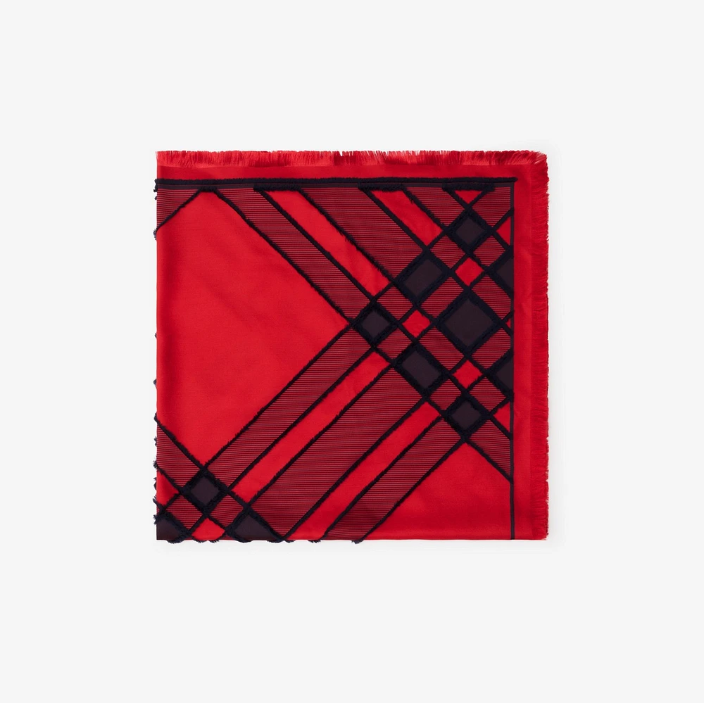 Check Silk Blend Scarf in Scarlett | Burberry® Official