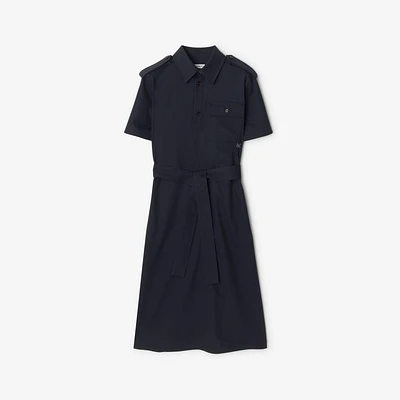 Wool Shirt Dress in Navy - Women | Burberry® Official